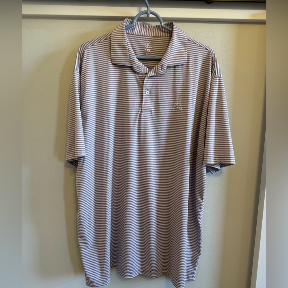 Rhoback Striped Polo - XXL - Crimson Red